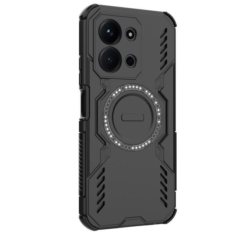 WANLONFENG Magnetiskt skal för Xiaomi Redmi 15C 4G (Global) (171 mm) DJ-serien PC TPU-mobilskydd med 2 st. härdat glasfilm