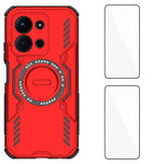 WANLONFENG Magnetiskt skal för Xiaomi Redmi 15C 4G (Global) (171 mm) DJ-serien PC TPU-mobilskydd med 2 st. härdat glasfilm