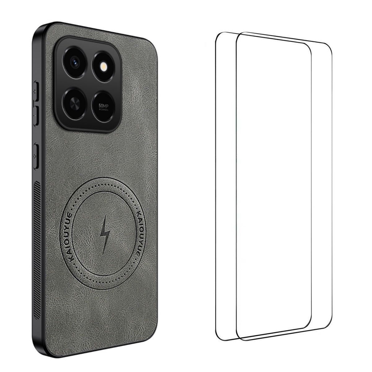 WANLONFENG For Honor 400 Smart 5G / 4G / X7d 4G Magnetic Case  SD Series PC TPU Phone Cover with 2Pcs Screen Film