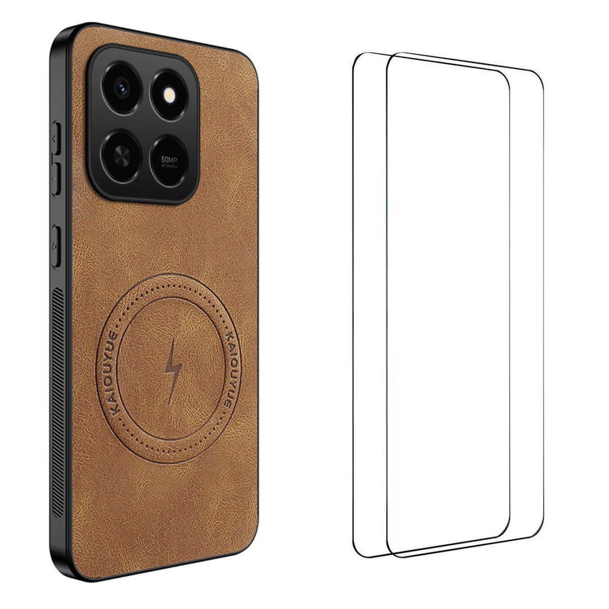 WANLONFENG For Honor 400 Smart 5G / 4G / X7d 4G Magnetic Case  SD Series PC TPU Phone Cover with 2Pcs Screen Film