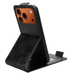 Til iPhone 18 Pro Max / 17 Pro Max Stand Case Magnetisk Lås Vertikal Flip Læder Telefoncover med Kreditkortholder