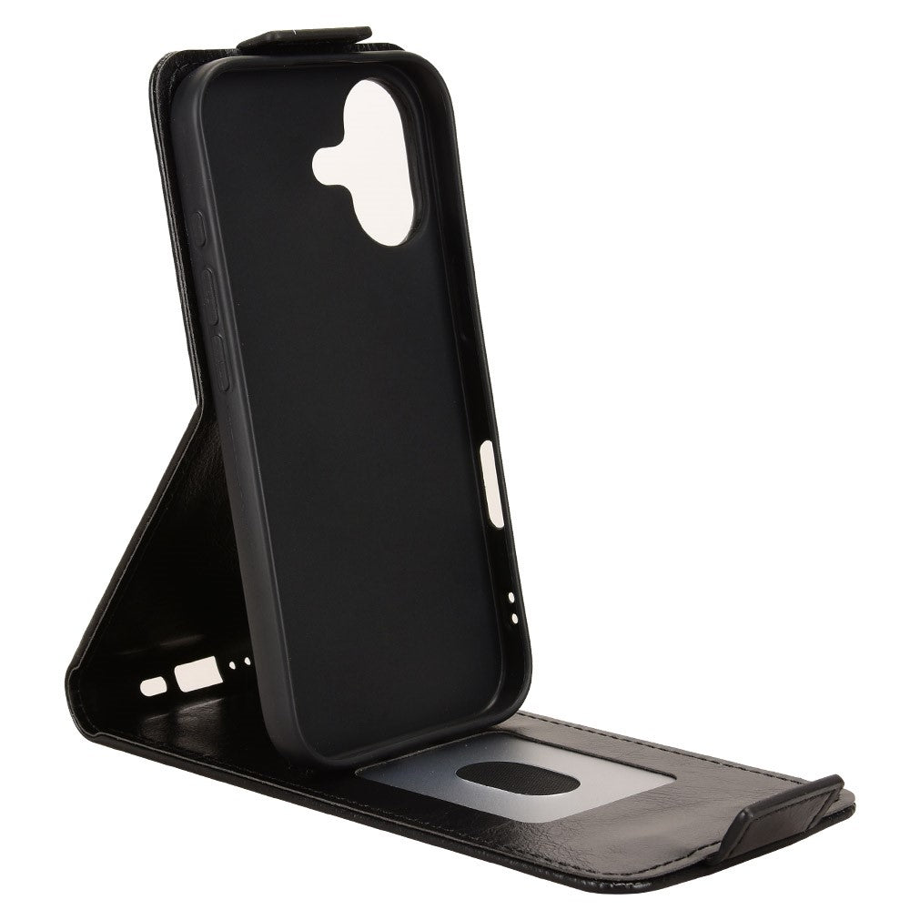 For iPhone 17 Stand Case Magnetic Clasp Vertical Flip Leather Phone Cover with Card Holder