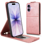 For iPhone 17 Stand Case Magnetic Clasp Vertical Flip Leather Phone Cover with Card Holder