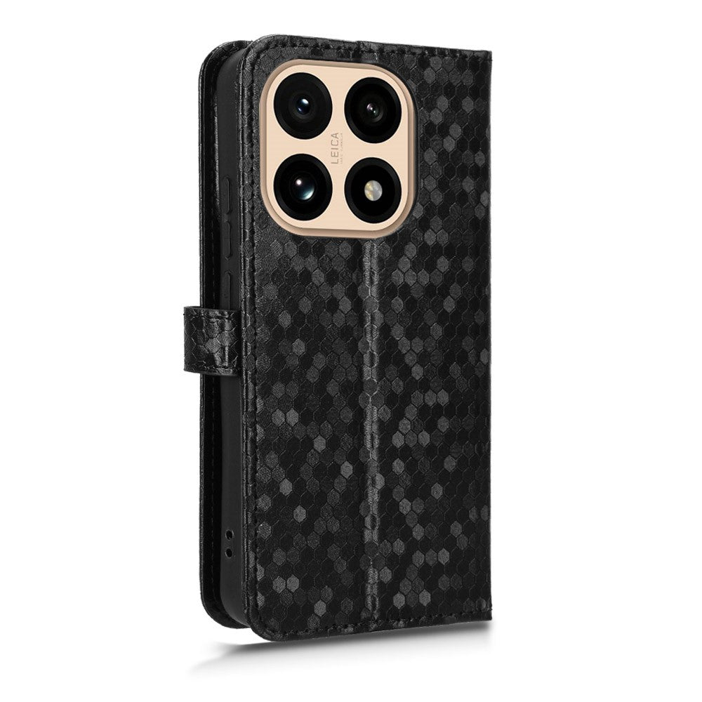 For Xiaomi 15T Wallet Case Dot Pattern Imprint PU Leather Phone Cover with Wrist Strap