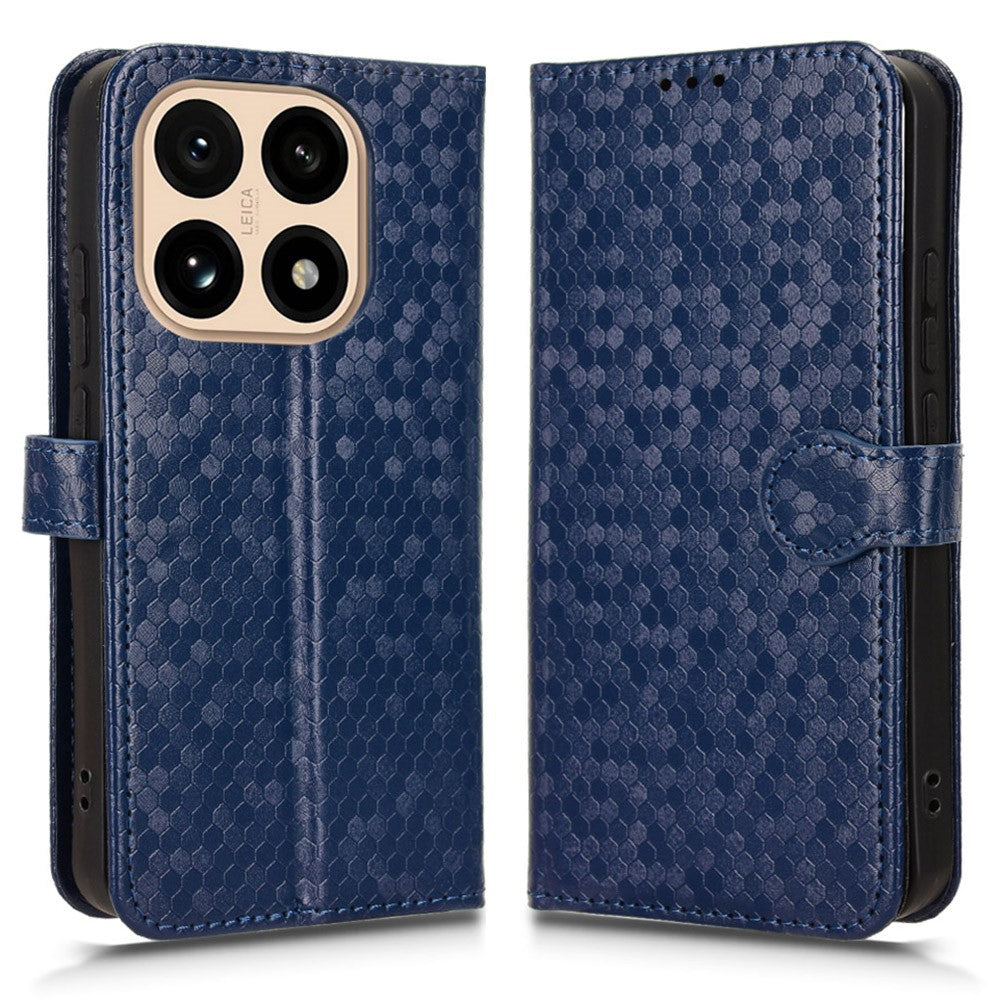 For Xiaomi 15T Wallet Case Dot Pattern Imprint PU Leather Phone Cover with Wrist Strap