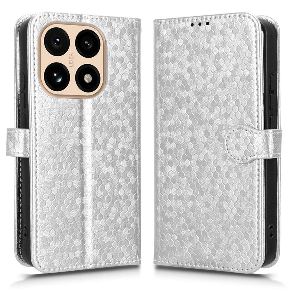 For Xiaomi 15T Wallet Case Dot Pattern Imprint PU Leather Phone Cover with Wrist Strap