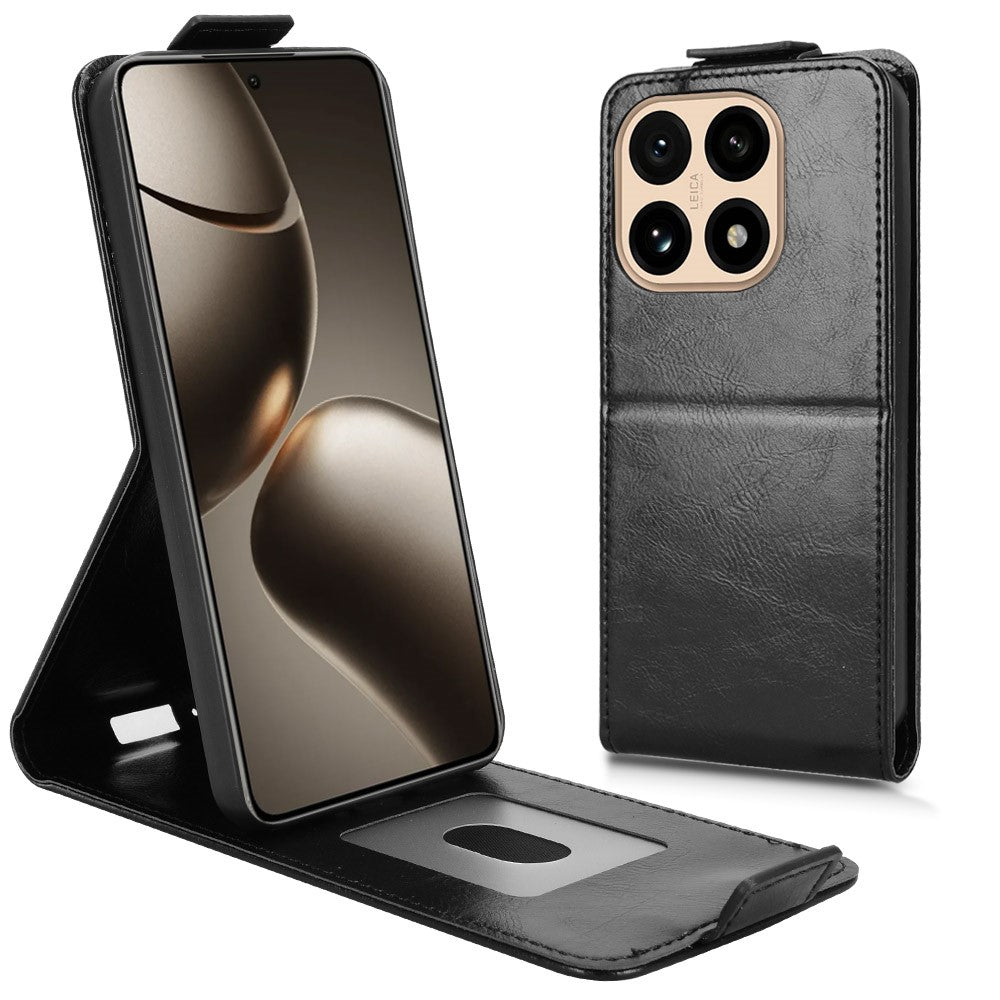 Xiaomi 15T Stativfodral Magnetiskt Spänne Vertikalt Flip Lädermobilfodral med Korthållare
