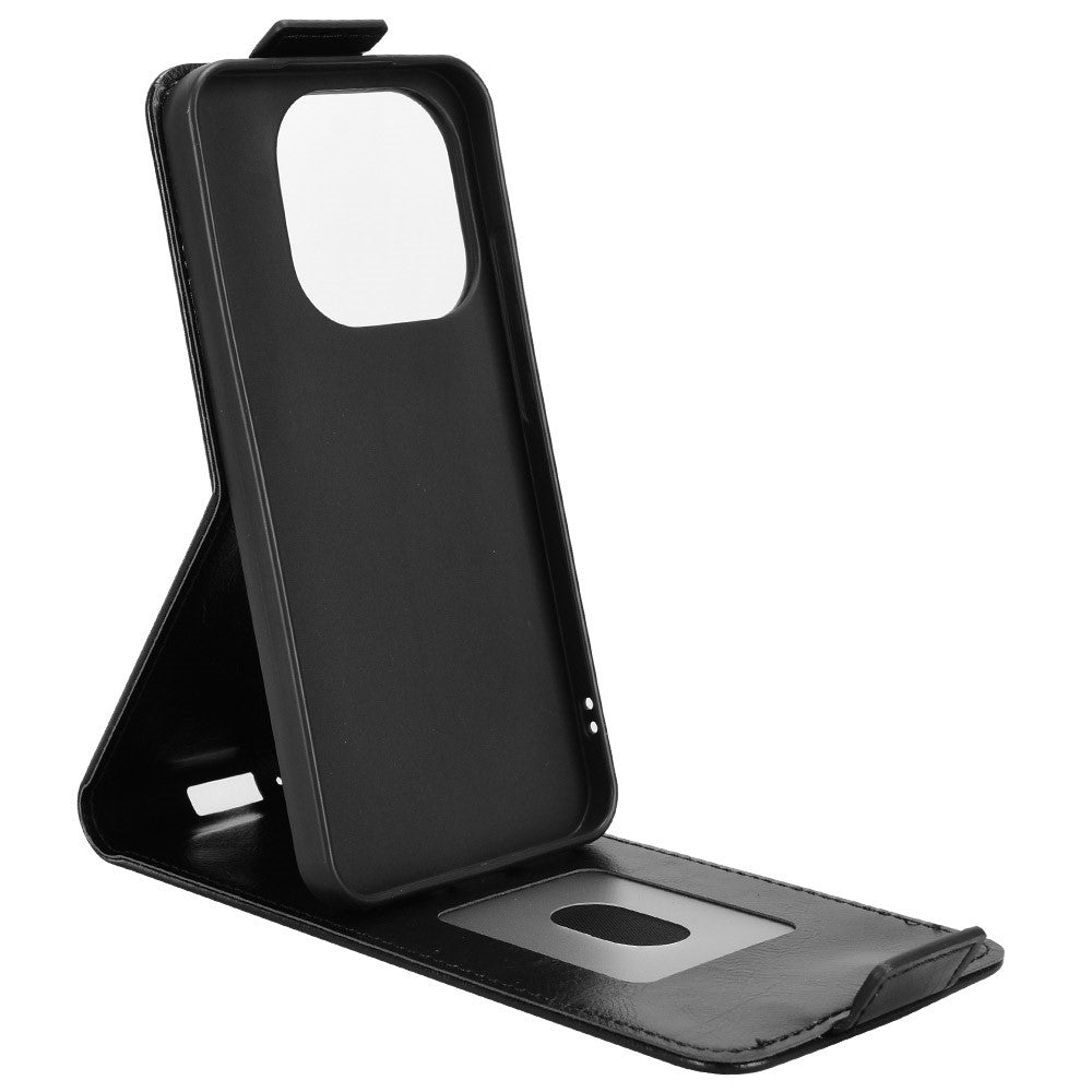 Xiaomi 15T Stativfodral Magnetiskt Spänne Vertikalt Flip Lädermobilfodral med Korthållare