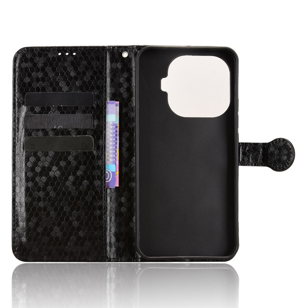 For Xiaomi 15T Pro Wallet Case Dot Pattern Imprint PU Leather Phone Cover with Wrist Strap