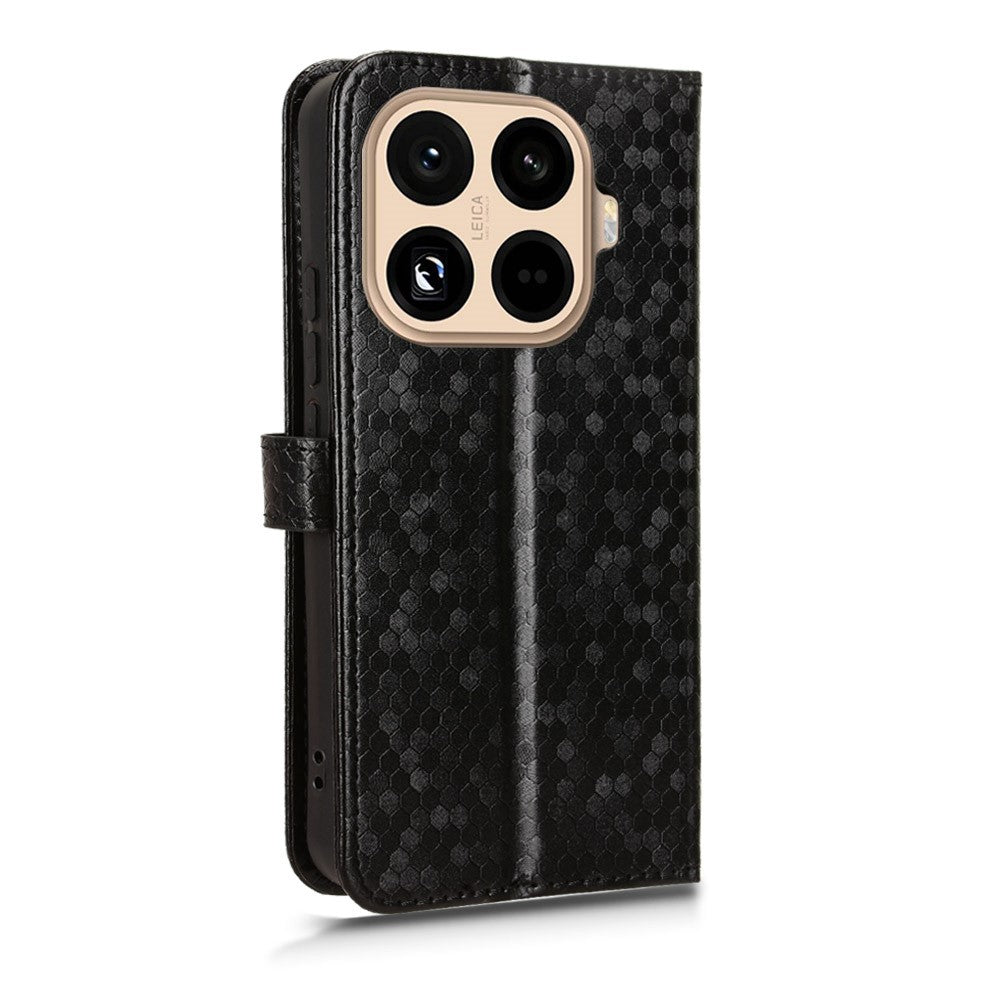 For Xiaomi 15T Pro Wallet Case Dot Pattern Imprint PU Leather Phone Cover with Wrist Strap
