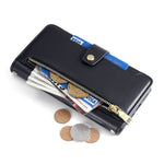 For iPhone 18 Pro Max / 17 Pro Max Leather Case Zipper Pocket Wallet Phone Cover with 2 Straps