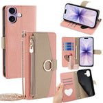 For iPhone 17 Case Mirror Wallet Leather Phone Cover with Chain Shoulder Strap