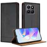 Til Honor 400 Smart 5G / 4G / X7d 4G cover L-formet gittermønster læder stander telefoncover med kortpladser