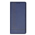 For Samsung Galaxy M36 5G Case L-Shaped Grid Pattern Leather Stand Phone Cover with Card Slots