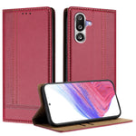 For Samsung Galaxy M36 5G Case L-Shaped Grid Pattern Leather Stand Phone Cover with Card Slots