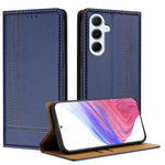 Til Samsung Galaxy M56 5G Etui L-formet Gittermønster Læder Stander Telefoncover med Kortlommer