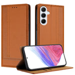 Til Samsung Galaxy M56 5G Etui L-formet Gittermønster Læder Stander Telefoncover med Kortlommer