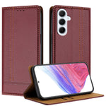 Til Samsung Galaxy M56 5G Etui L-formet Gittermønster Læder Stander Telefoncover med Kortlommer