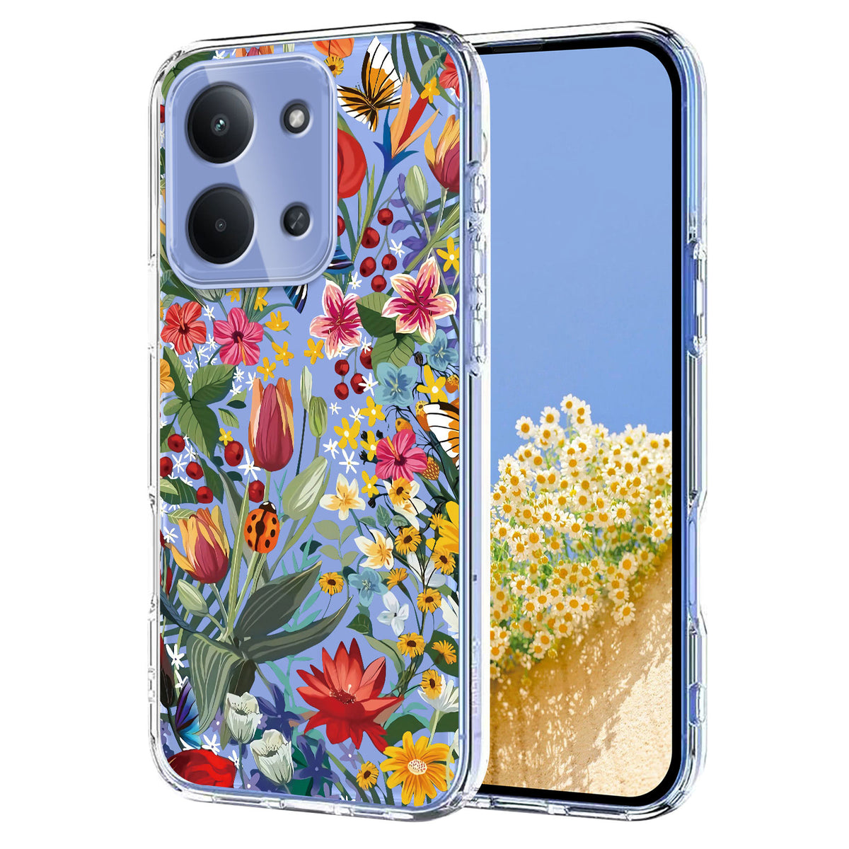Xiaomi Redmi 15C 5G (EU) (173mm) / Xiaomi Redmi 15C 4G (EU) (173mm) skal fjärilsmönster tryck TPU mobil baksida skal