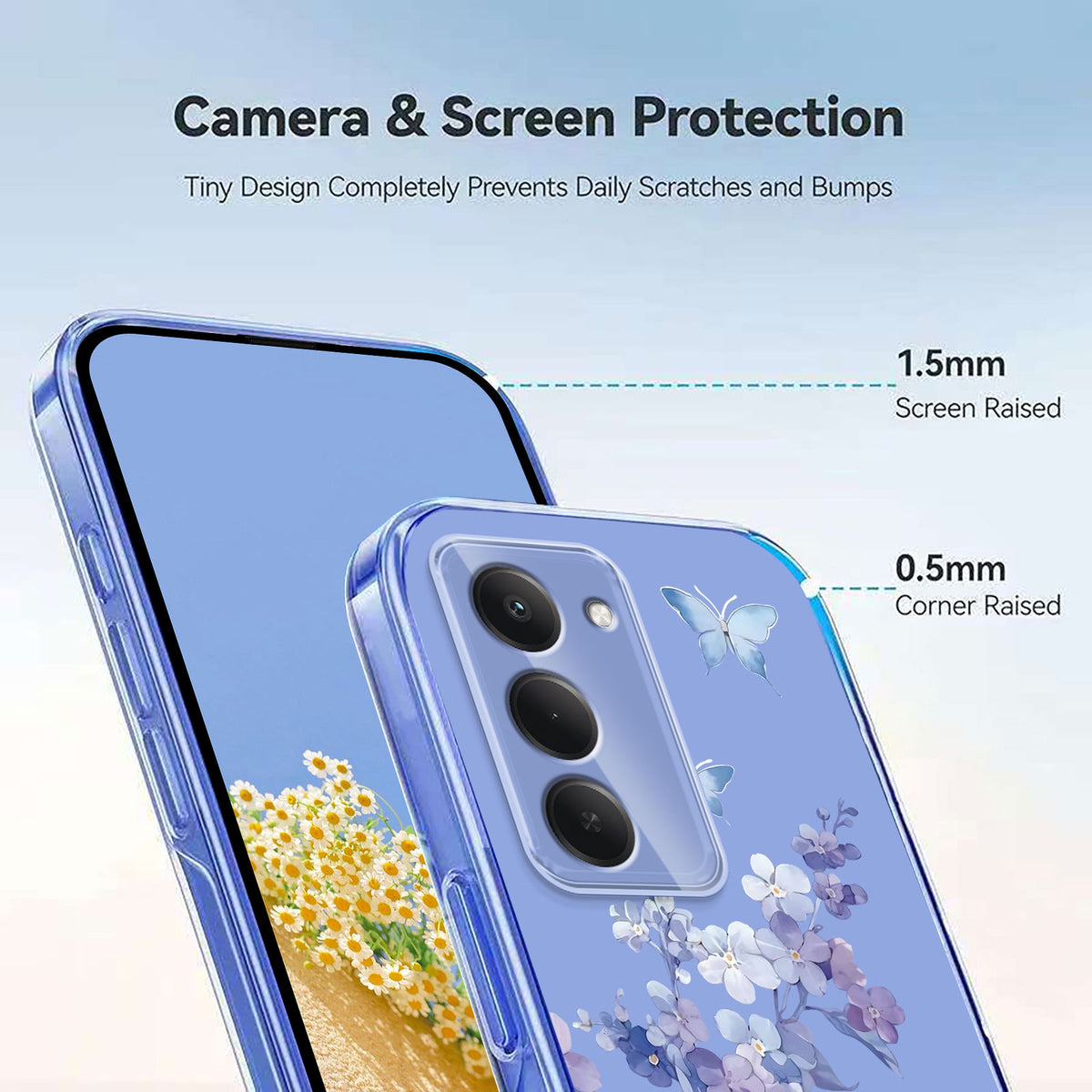 Xiaomi Redmi 15 5G (EU) (171mm) / Xiaomi Redmi 15 4G (EU) (171mm) skal fjärilsmönster tryck TPU mobil baksida skal