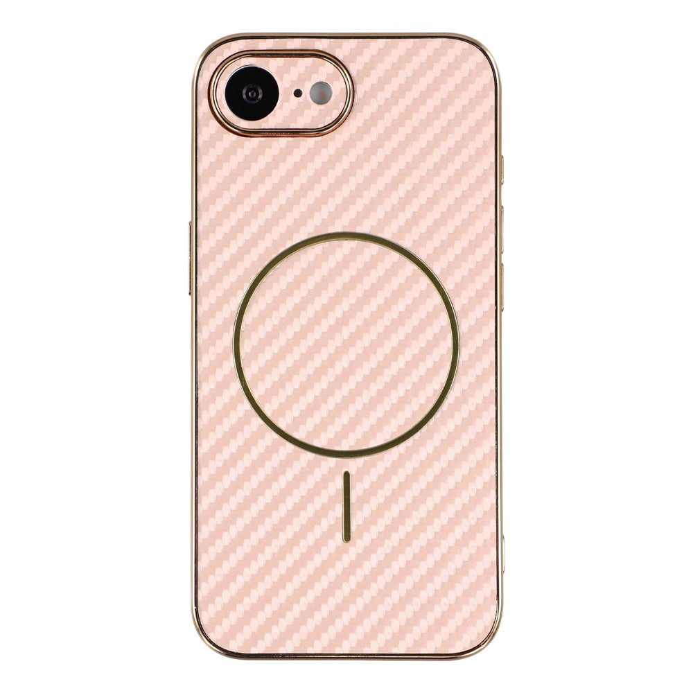 Til iPhone 17e / 16e Telefoncover Kulfibertekstureret Elektrobelagt TPU Bagcover