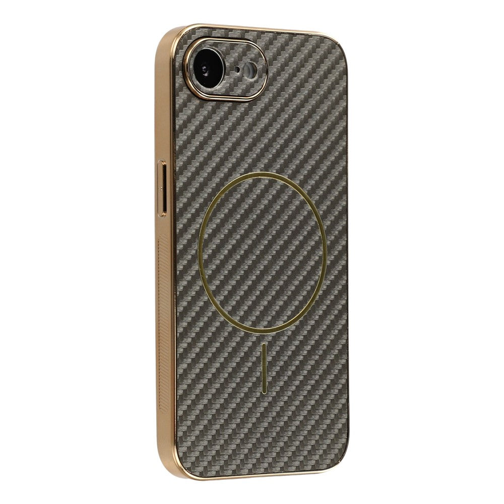 Til iPhone 17e / 16e Telefoncover Kulfibertekstureret Elektrobelagt TPU Bagcover