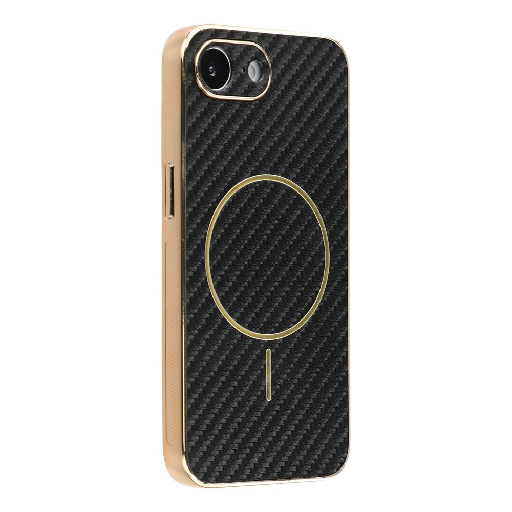 Til iPhone 17e / 16e Telefoncover Kulfibertekstureret Elektrobelagt TPU Bagcover