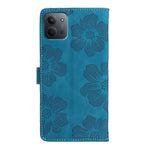 Telefoncover til Xiaomi Redmi 15C 5G (EU) (173mm) / 4G (EU) (173mm) / Poco C85 4G (173mm), læderetui med blomstermønster, tegnebogscover med håndledsrem