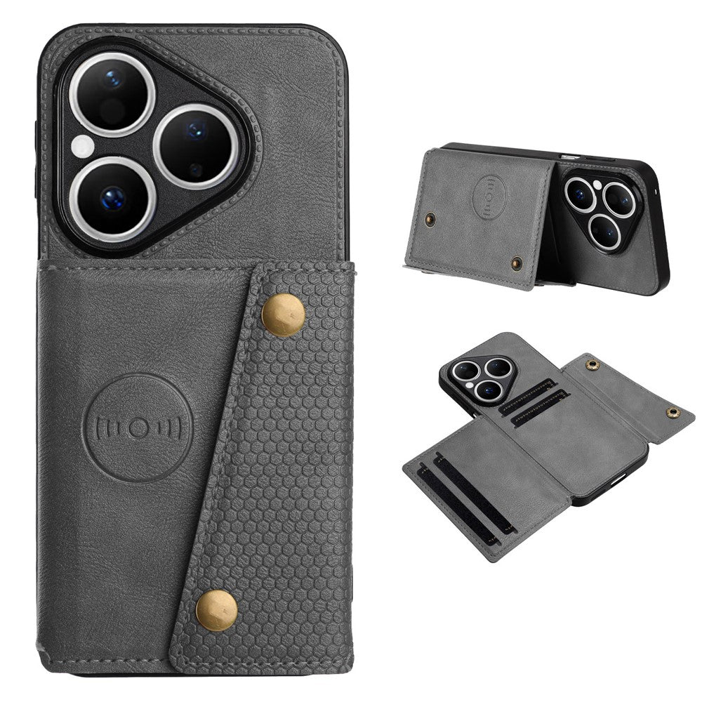 For Huawei Pura 80 Case with Card Slots Kickstand Leather + TPU Phone Cover