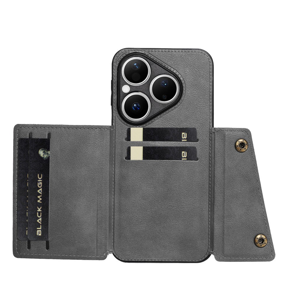 For Huawei Pura 80 Case with Card Slots Kickstand Leather + TPU Phone Cover
