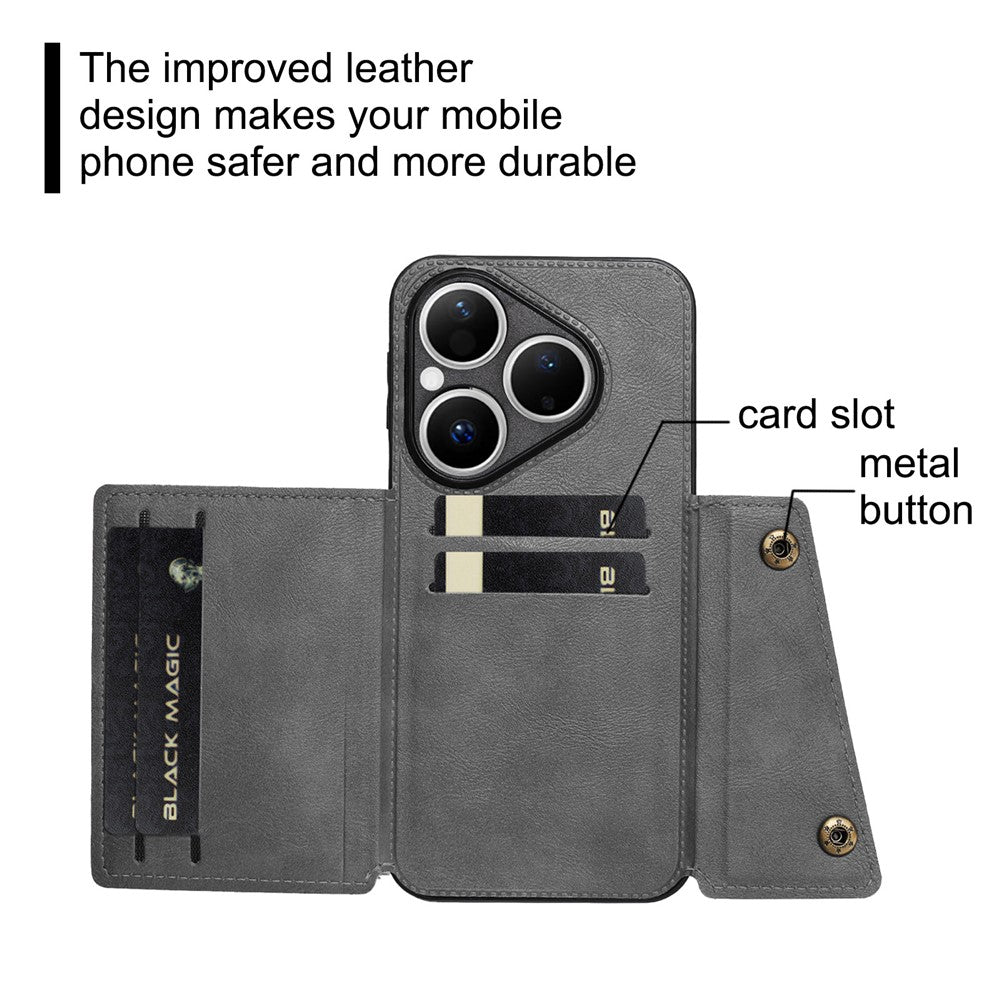 For Huawei Pura 80 Case with Card Slots Kickstand Leather + TPU Phone Cover