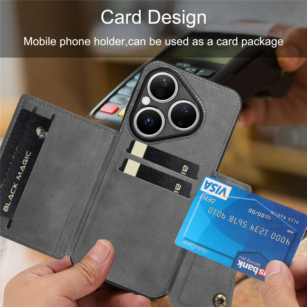 For Huawei Pura 80 Case with Card Slots Kickstand Leather + TPU Phone Cover