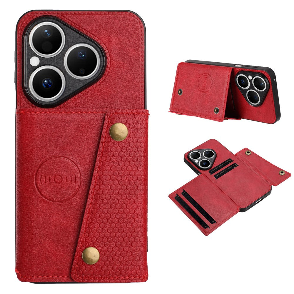 For Huawei Pura 80 Case with Card Slots Kickstand Leather + TPU Phone Cover