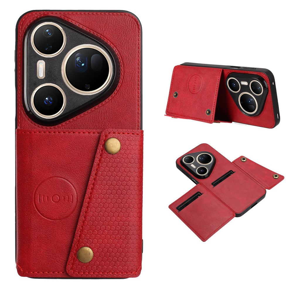 For Huawei Pura 80 Ultra Case with Card Slots Kickstand Leather + TPU Phone Cover