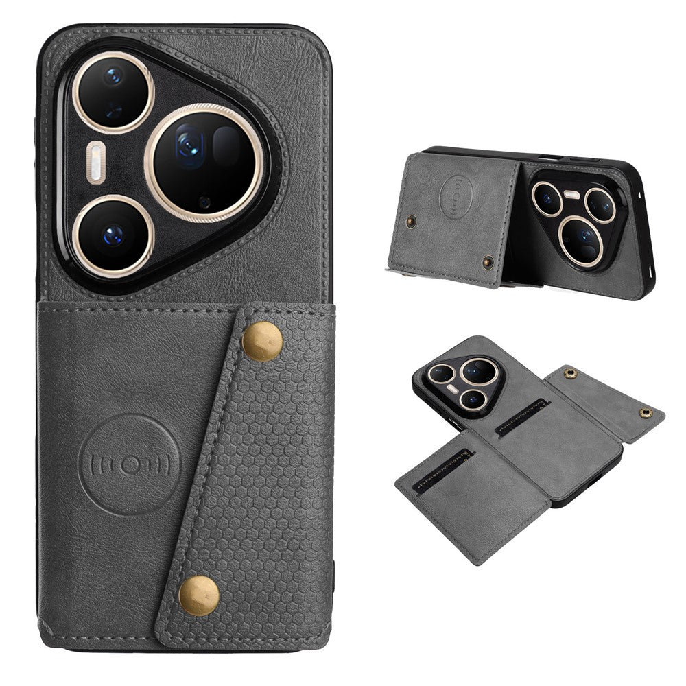 For Huawei Pura 80 Ultra Case with Card Slots Kickstand Leather + TPU Phone Cover