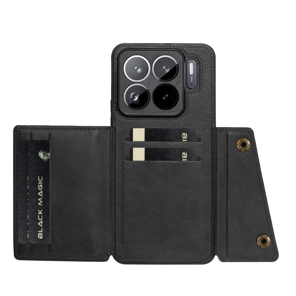 For Xiaomi 15S Pro Case with Card Slots Kickstand Leather + TPU Phone Cover