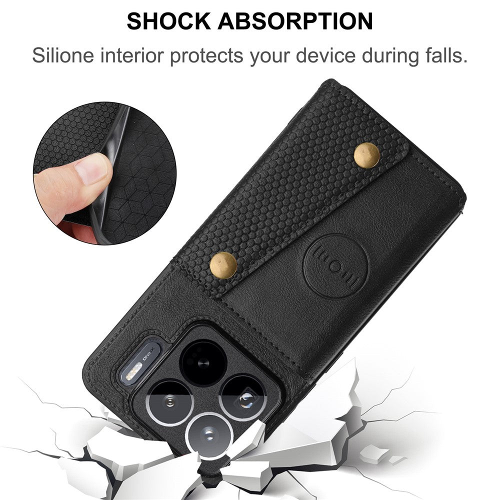 For Xiaomi 15S Pro Case with Card Slots Kickstand Leather + TPU Phone Cover