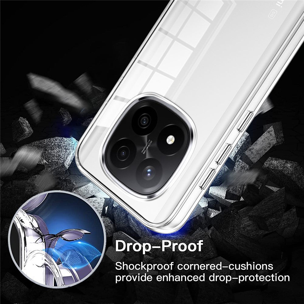 Phone Case For Xiaomi Redmi Note 14 Pro 5G / Note 14 Pro+ 5G / Poco X7 5G TPU Frame Clear Acrylic Back Cover with PET Film