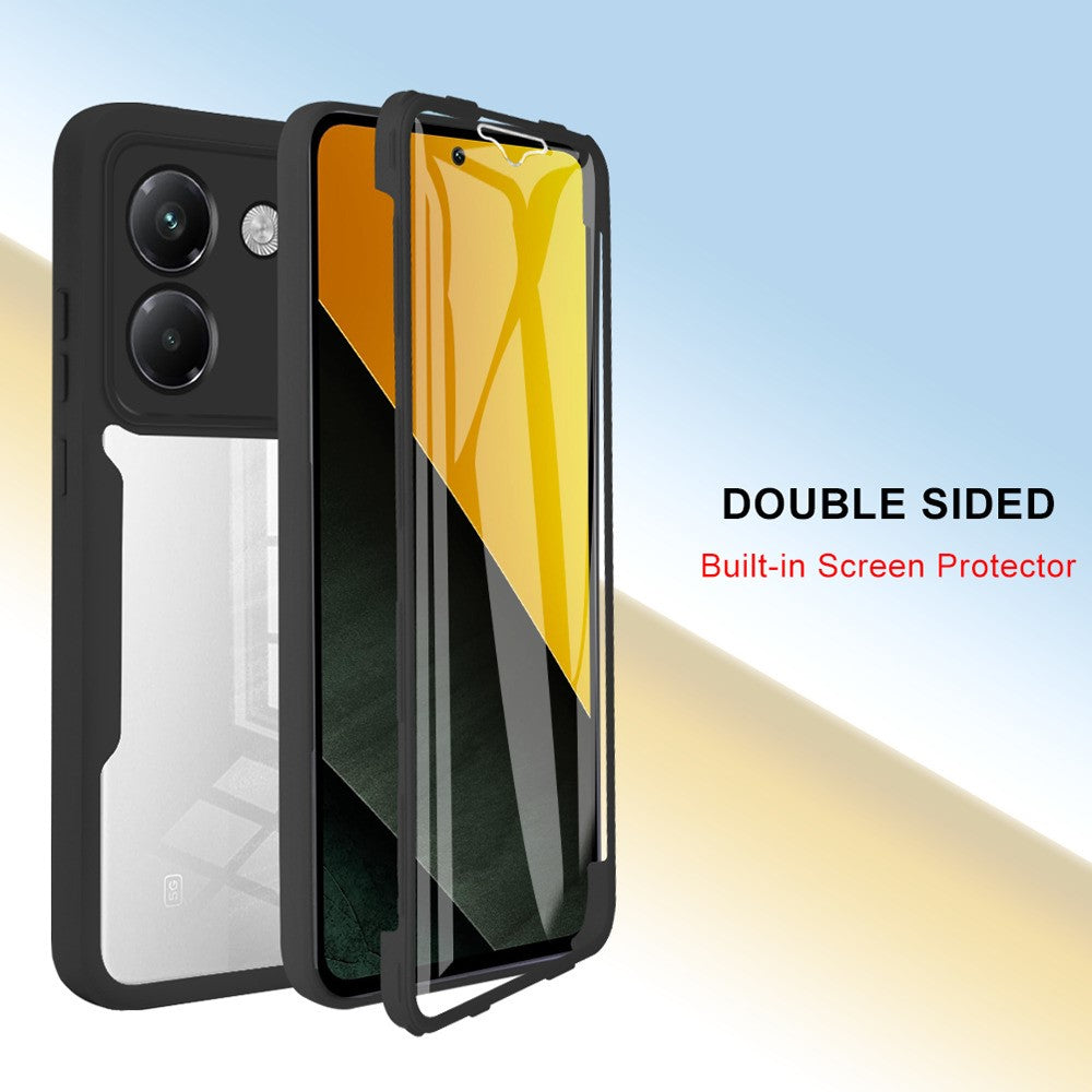 For Xiaomi Poco M7 Pro 5G Case Acrylic + TPU Clear Phone Cover with PET Screen Film