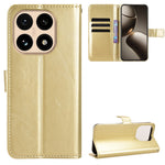 For Xiaomi 15T PU Leather Case with Strap Crazy Horse Texture Phone Wallet Cover