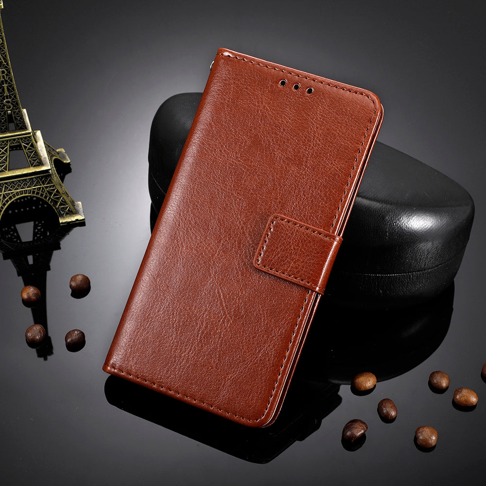 Xiaomi Poco M8 5G / Redmi Note 15 5G (Global) / Note 15 4G (Global) PU-läderskal med rem, plånboksfodral med Crazy Horse-textur