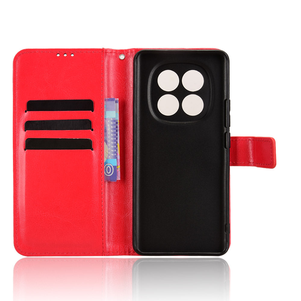 For Xiaomi Poco M8 5G / Redmi Note 15 5G (Global) / Note 15 4G (Global) PU Leather Case with Strap Crazy Horse Texture Phone Wallet Cover
