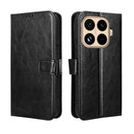 For Xiaomi 15T Pro PU Leather Case with Strap Crazy Horse Texture Phone Wallet Cover