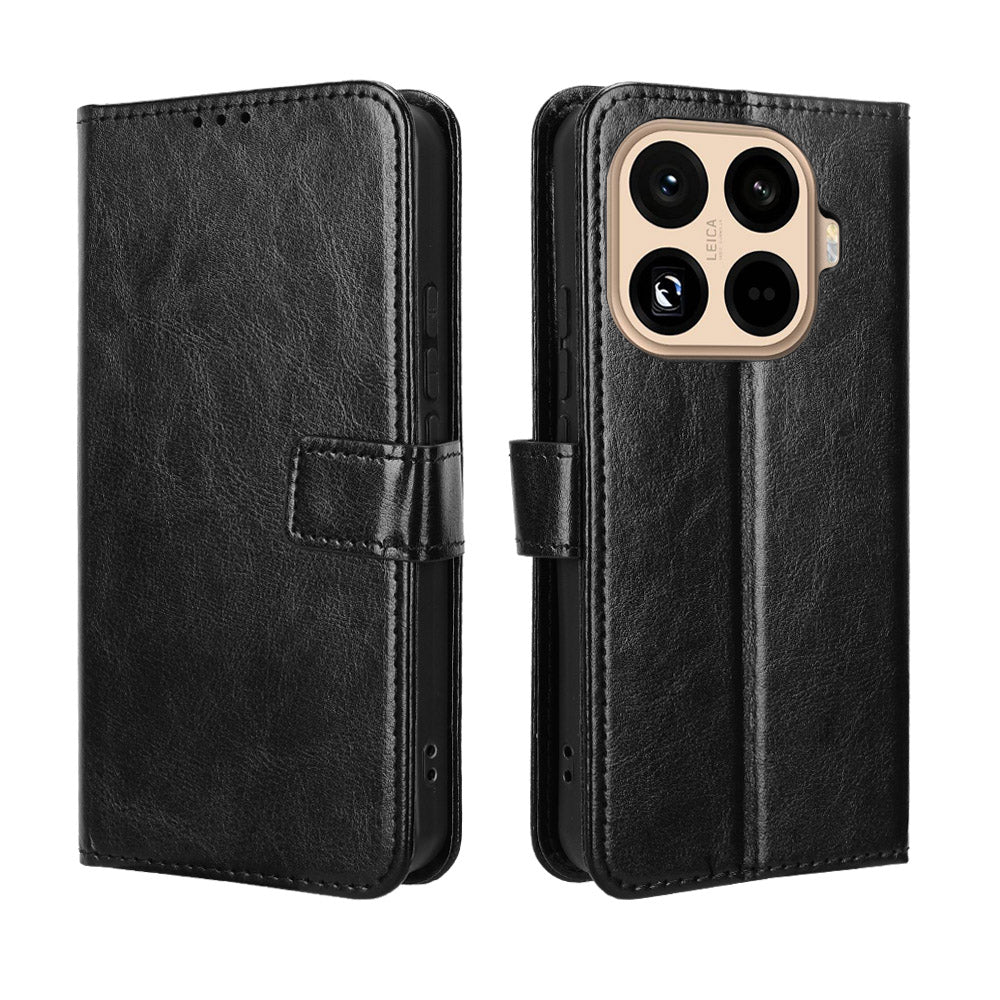 Xiaomi 15T Pro PU-läderskal med rem Crazy Horse Texture Phone Wallet Cover