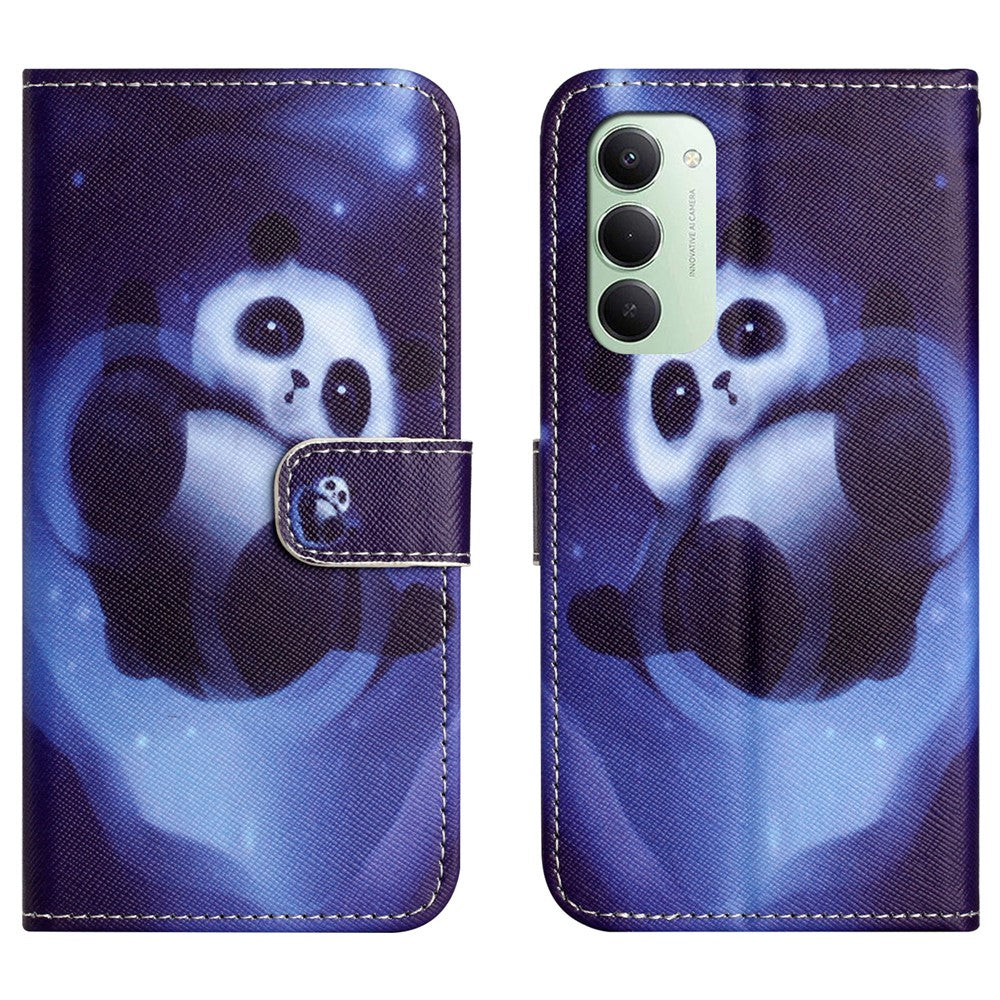 For Xiaomi Redmi 15 4G (EU) (171mm) Case Pattern Print PU Leather Wallet Phone Cover Cross Texture