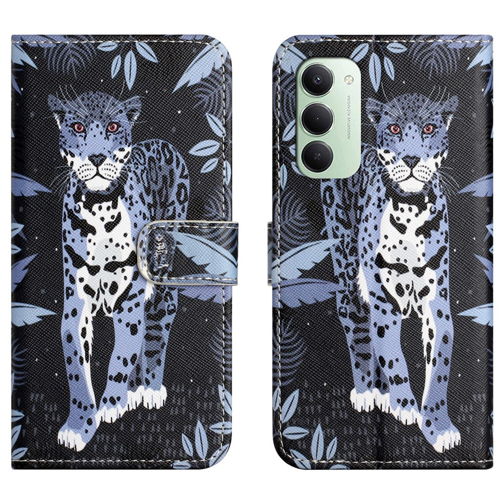 For Xiaomi Redmi 15 4G (EU) (171mm) Case Pattern Print PU Leather Wallet Phone Cover Cross Texture
