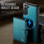 JEEHOOD For Samsung Galaxy S22 5G Case  J09 RFID Blocking Card Holder Leather Back Phone Cover Magnetic Case
