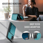 JEEHOOD For Samsung Galaxy S22 5G Case  J09 RFID Blocking Card Holder Leather Back Phone Cover Magnetic Case