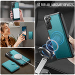 JEEHOOD For Samsung Galaxy S22 5G Case  J09 RFID Blocking Card Holder Leather Back Phone Cover Magnetic Case