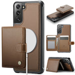 JEEHOOD For Samsung Galaxy S22 5G Case  J09 RFID Blocking Card Holder Leather Back Phone Cover Magnetic Case